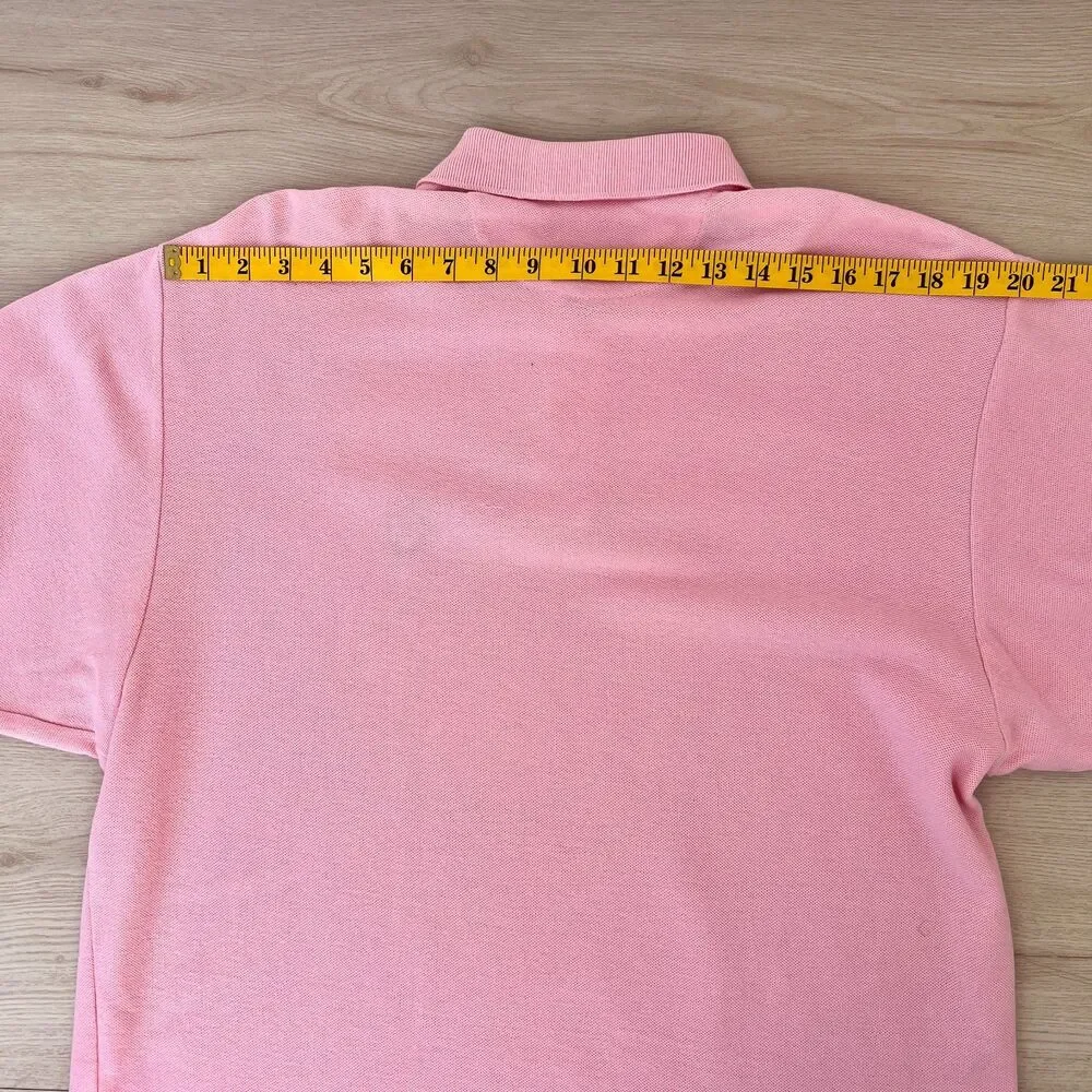 Vintage 90s Chaps Ralph Lauren 100% Cotton USA Made Pink Polo Shirt Size Medium - Picture 14 of 15